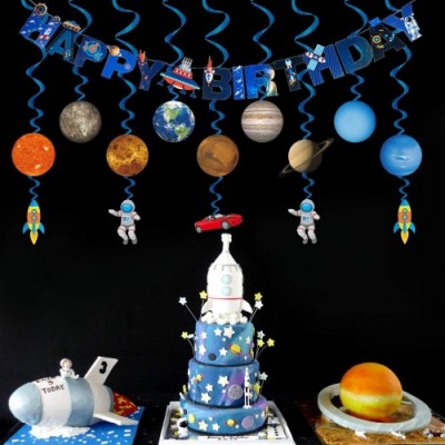 Astronauta Ornamenti Del Desktop Astronauta Torta Decorazioni Decorazioni per Torta per Feste Spazio Astronaut Cake Topper Spazio Esterno Astronave per Bambini Compleanno Shower Party （10 pezzi） 