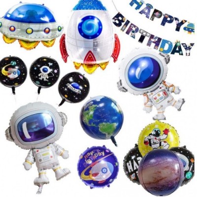 Lankater Astronauta Rocket Balloon Universo Spazio Tema Decorazioni della Festa con Il Buon Compleanno Banner Rocket Nave Spa