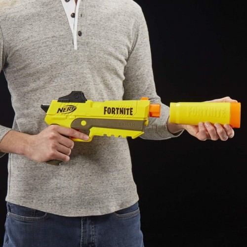 Hasbro Nerf Fortnite SP-L, Blaster Ufficiale con 6 Dardi, Colore Giallo, E6717EU4