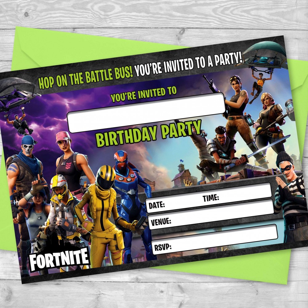 Inviti Per Festa Di Compleanno Tema Fortnite Formato A6